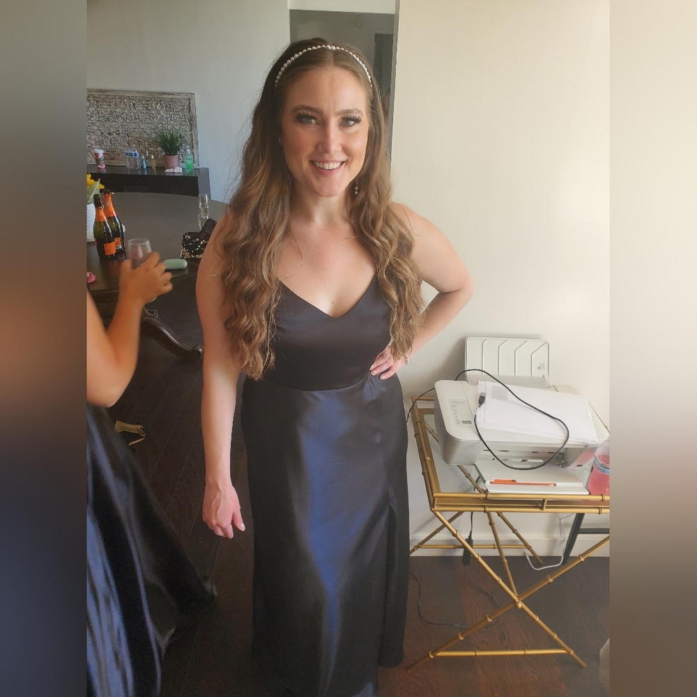 Birdy Grey Black Satin Bridesmaid dress